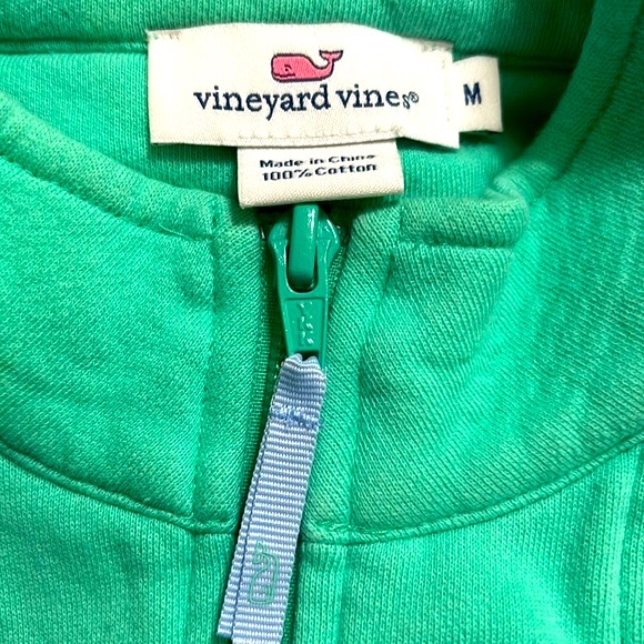 Vineyard Vines new without tags mint sweatshirt with blue and white gingham - Picture 5 of 6